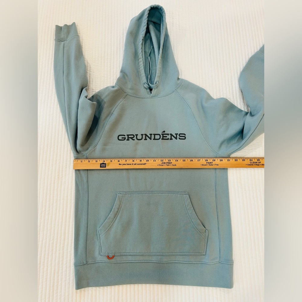 Grundens Fishing Supply Hoodie Mens Medium Teal/Blue Fleece Sweatshirt Pullover - Picture 7 of 10